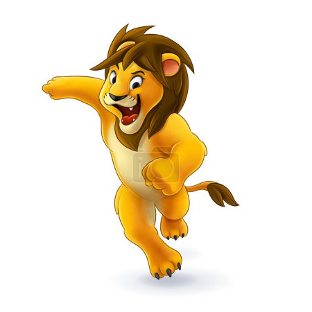 Téléchargez les illustrations : Illustration vectorielle de personnage de lion stylisé mignon - en licence libre de droit