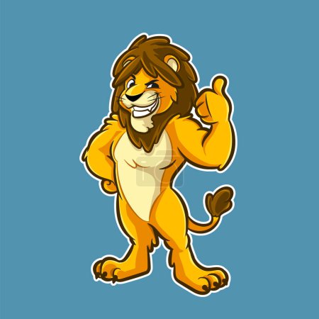 Téléchargez les illustrations : Illustration vectorielle de personnage de lion stylisé mignon - en licence libre de droit