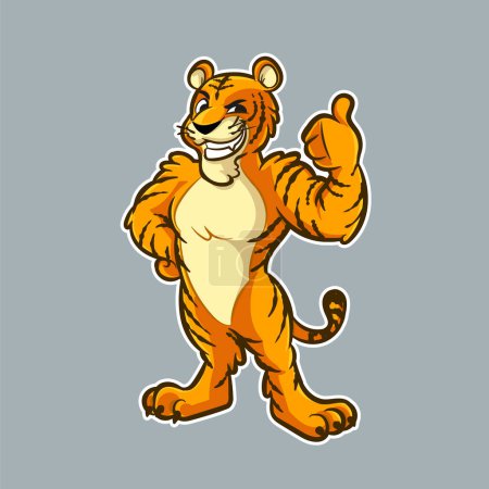 Ilustración de Tigres estilizado lindo carácter vector ilustración - Imagen libre de derechos