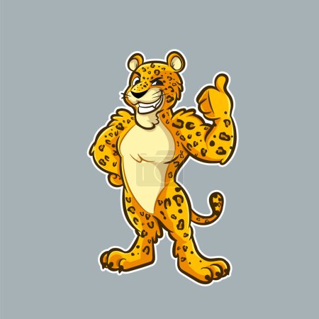 Ilustración de Lindo leopardo estilizado carácter vector ilustración - Imagen libre de derechos