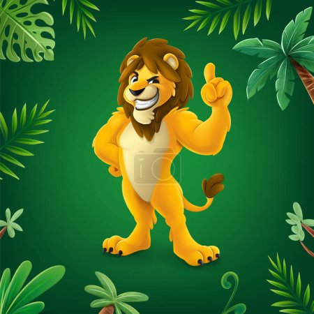 Ilustración de Lindo león estilizado carácter vector ilustración - Imagen libre de derechos
