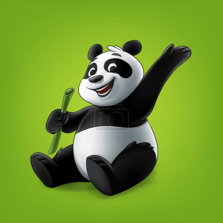 Ilustración de Lindo panda estilizado oso carácter vector ilustración - Imagen libre de derechos