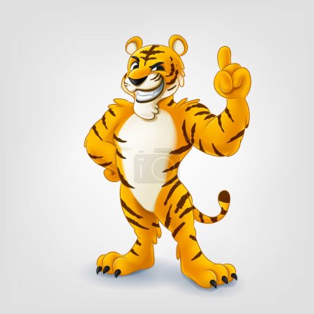 Ilustración de Personaje de tigre de dibujos animados, ilustración de vectores - Imagen libre de derechos