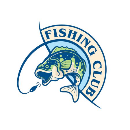 Téléchargez les illustrations : Sauts de poissons avec crochet de pêche - en licence libre de droit