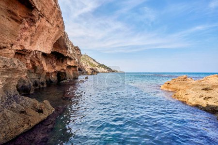 Photo for Cova Tallada in Javea. Sea cave in the Montg natural park. In this place you can snorkel. In Jvea, Alicante, Valencian community, Spain. - Royalty Free Image