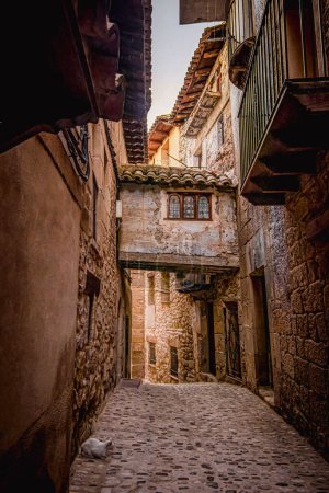 Photo for Valderrobres medieval village. Street in the old town. In Matarrana region, Teruel province, Aragon community, Spain - Royalty Free Image