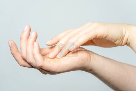 Photo for Female Hands in front of white background - Royalty Free Image
