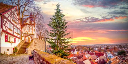 Historical city of Zwingenberg, Hessen, Germany 