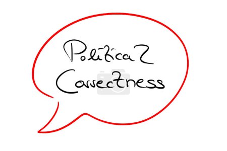 Téléchargez les photos : Political correctness handwritten black on white in a speech bubble - en image libre de droit