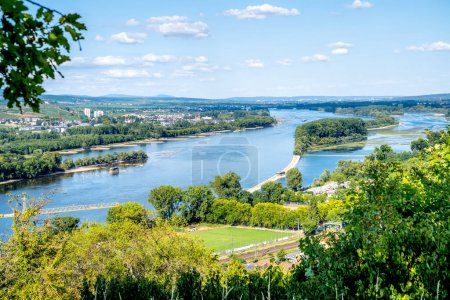 Foto de From from Rochusberg over Rhine Islands, Ruedesheim, Bingen, Germany - Imagen libre de derechos
