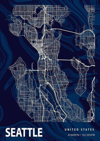 Foto de Seattle - Estados Unidos Crocus Marble Map es un hermoso estampado de las ciudades más famosas del mundo. Usted no encontrará una impresión similar a este gran precio. - Imagen libre de derechos