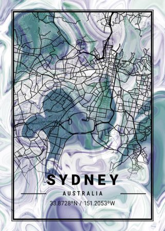 Téléchargez les photos : Sydney - Australie Carte en marbre de pissenlit est de belles impressions des villes les plus célèbres du monde. Vous ne trouverez pas une impression similaire à ce grand prix. - en image libre de droit