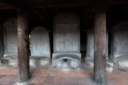 Photo for Doctor steles on turtle bases at the Temple of Literature in Hanoi, Vietnam. - Royalty Free Image