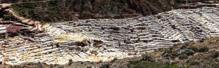 Photo for Panorama of the salt pools of Terras Salinas de Maras. Peru - Royalty Free Image