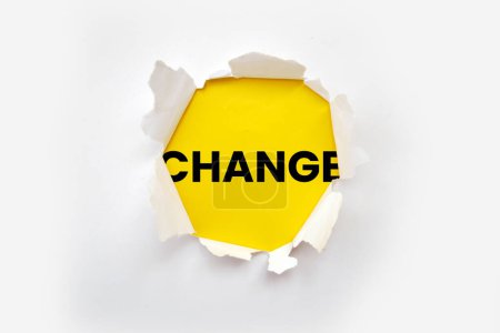 the word change on a white background