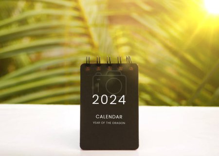 Photo for Close up of 2024 desk calendar. 2024 Year of the Dragon. - Royalty Free Image