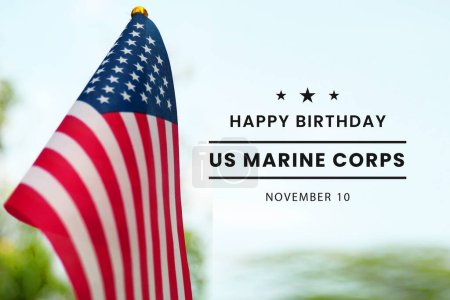 Foto de Tarjeta de felicitación para el cumpleaños del Cuerpo de Marines de los Estados Unidos 10 de noviembre. - Imagen libre de derechos