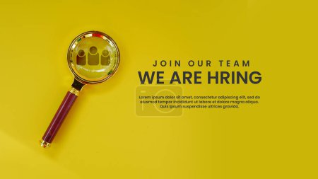Join our team. We are hiring. Minimalist background of job vacancy concept