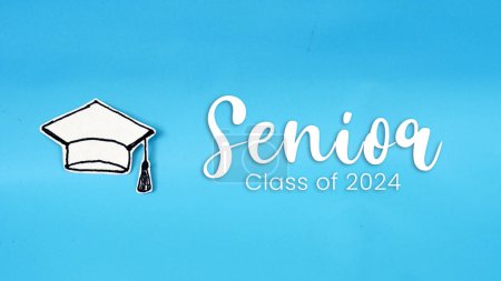 graduation cap and Lettering senior Class of 2024