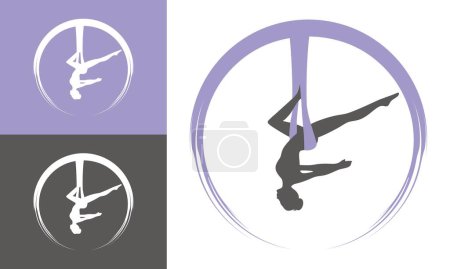 Illustration for Modern and minimalist yoga hammock logo - Royalty Free Image