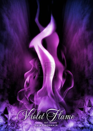 Photo for The Violet Flame of Saint Germain stands for divine energy & transformation. This mystical poster will charge your space with good energy and healing vibes. Beautiful decor for massage therapists, reiki healers, yoga studios or your meditation space. - Royalty Free Image