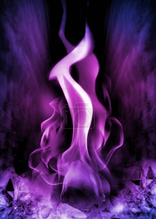 Téléchargez les photos : La Flamme Violette de Saint Germain est synonyme d'énergie divine et de transformation. Cette affiche mystique chargera votre espace avec une bonne énergie et des vibrations curatives. Beau décor pour massothérapeutes, guérisseurs reiki, studios de yoga ou votre espace de méditation. - en image libre de droit