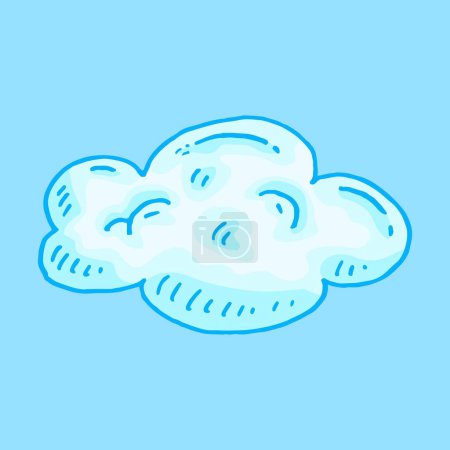 Illustration for Cloud. Vector color hand drawn vintage engraving illustration. Isolated on white background - Royalty Free Image