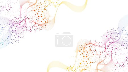Illustration for Structure molecule and communication. Dna, atom, neurons. Scientific concept for your design. Connected lines with dots. Medical, technology, chemistry, science background Vector illustration - Royalty Free Image