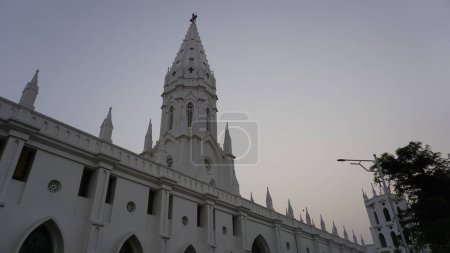Photo for Poondi,Tamilnadu,India-March 17 2024: Our Lady of Lourdes or Poondi Madha Basilica is a Catholic pilgrimage centre located in Tamil Nadu. - Royalty Free Image