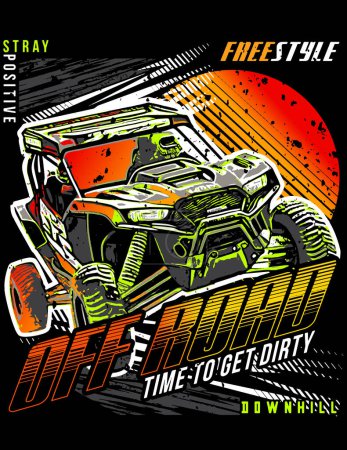 Illustration for Off road car side by side vector 4x4 - Royalty Free Image