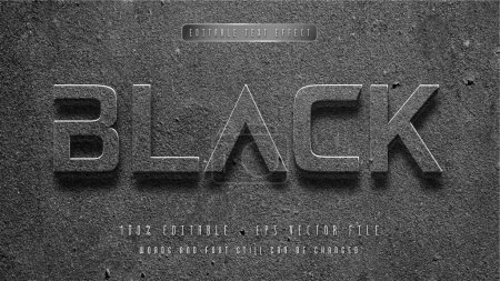 Black editable text effect with natural wall background