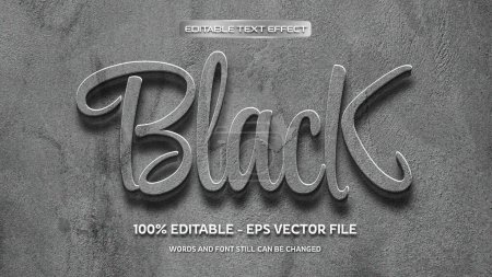 Illustration for Black editable text effect with natural wall background - Royalty Free Image