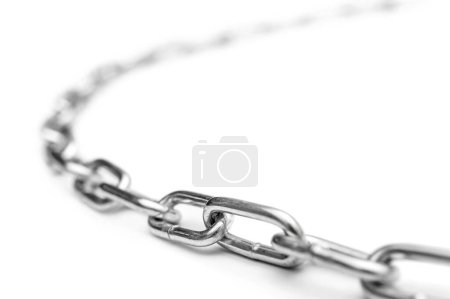 Metal chain on white background. 