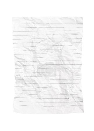 Photo for Crumpled notepad sheet isolated on white. - Royalty Free Image