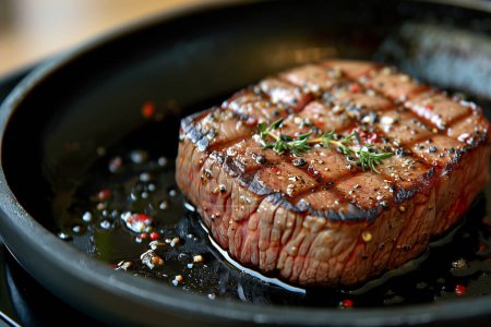 Perfekt gegrilltes Steak mit frischen Kräutern