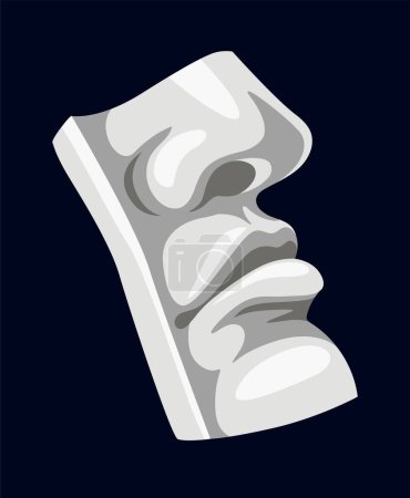 Illustration for Art object statue. Faces of unknown man or woman. Creativity and art. Historical values, culture of Greece and Italy, marble bust. Graphic element for website. Cartoon flat vector illustration - Royalty Free Image