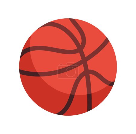 Illustration for Basketball ball icon. Active lifestyle and sports, entertainment and hobbies, team play. Graphic element for printing on fabric. Poster or banner for website. Cartoon flat vector illustration - Royalty Free Image
