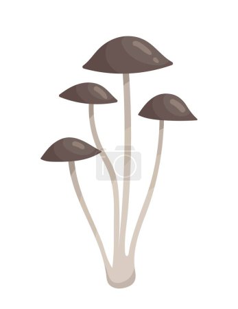 Illustration for Grey mushrooms icon. Autumn harvesting, fall. Sticker for social networks and messengers. Balanced diet, healthy eating and vegetarianism. Protein and fresh product. Cartoon flat vector illustration - Royalty Free Image