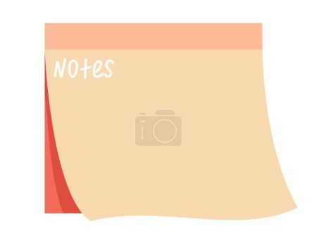 Illustration for Square note icon. Calendar for setting goals and objectives, time management and planning. Development of schedule and planning. Poster or banner for website. Cartoon flat vector illustration - Royalty Free Image