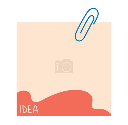 Illustration for Square note icon. Place to write down ideas and insights, brainstorming. School supplies for setting goals and objectives. Motivation and leadership, planning. Cartoon flat vector illustration - Royalty Free Image