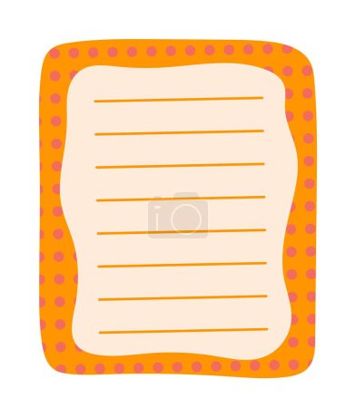 Illustration for Square note icon. Bright sheet of paper with lines for text. Organization of effective work process, motivation and leadership. Vision the future and planning. Cartoon flat vector illustration - Royalty Free Image