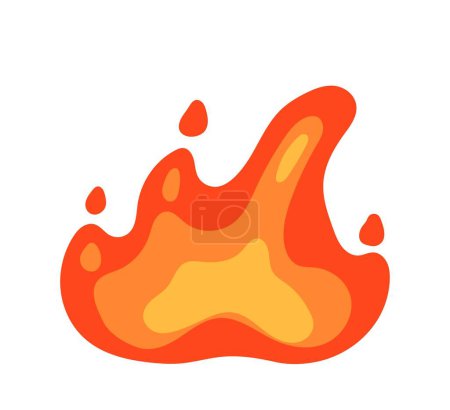 Ilustración de Fuego icono de la llama. Clima y atmósfera, peligro natural y fuego. Elemento gráfico para sitio web, interfaz para programas y aplicaciones. Logo para empresa, branding. Dibujos animados ilustración vector plano - Imagen libre de derechos