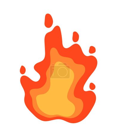 Ilustración de Fuego icono de la llama. Logotipo elegante y minimalista para empresa u organización, branding. Pegatina para redes sociales y reacción para mensajeros. Peligro y calor. Dibujos animados ilustración vector plano - Imagen libre de derechos