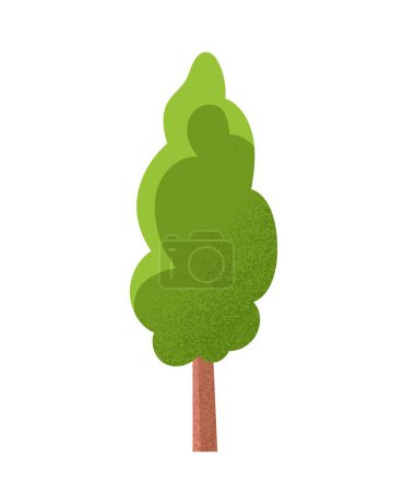 Illustration for Green tree icon. Symbol of summer and spring seasons. Horticulture and botany, caring for nature. Sticker for social networks and messengers. Cartoon flat vector illustration - Royalty Free Image