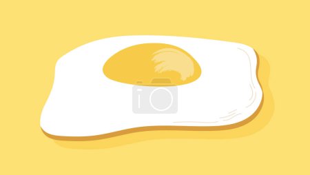 Illustration for Protein and yolk. Chicken broken egg. Fresh and delicious food. Fried eggs for breakfast or lunch. Healthy eating. Template, layout and mock up. Cartoon flat vector illustration - Royalty Free Image