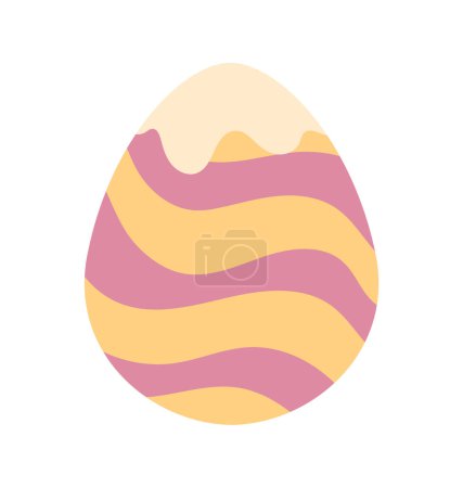Illustration for Colorful egg concept. Design element for greeting postcards at Easter. Colorful waves and patterns. Religious spring holiday. Poster or banner. Cartoon flat vector illustration - Royalty Free Image