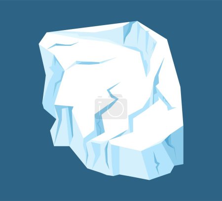 Illustration for Arctic ice concept. Part of beautiful landscape or panorama. Symbol of winter season. Arctic and antarctic. Template and mock up. Cartoon flat vector illustration isolated on blue background - Royalty Free Image