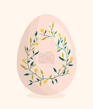 Illustration for Colored Easter egg concept. Icon for website. Design element for greeting and invitation postcard. Traditional religious spring festival. Cartoon flat vector illustration isolated on white background - Royalty Free Image
