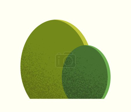 Illustration for Landscape bushes concept. Branches and leaves. Beautiful summer or spring forest. Wildlife and panorama. Template, layout and mock up. Cartoon flat vector illustration isolated on white background - Royalty Free Image
