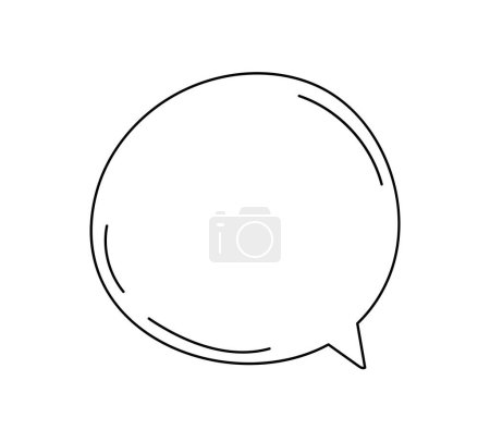 Illustration for Minimalistic bubble speech concept. Space for text, element for comics. Communication and interaction. Poster or banner for website. Linear flat vector illustration isolated on white background - Royalty Free Image